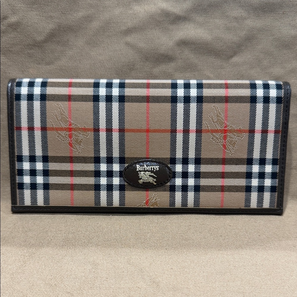Burberry Beige and Black Checkered Men's Wallet
